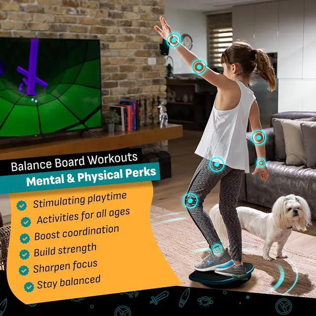 Alt view image 3 of 7 - GoBalance Board - App-Enabled Balance Board. Smart Bluetooth Sensor, 12 FREE Interactive Games - Fun, Balance Training and Home Gym Workout! Boost Coordination & Strength for Teens and Adults