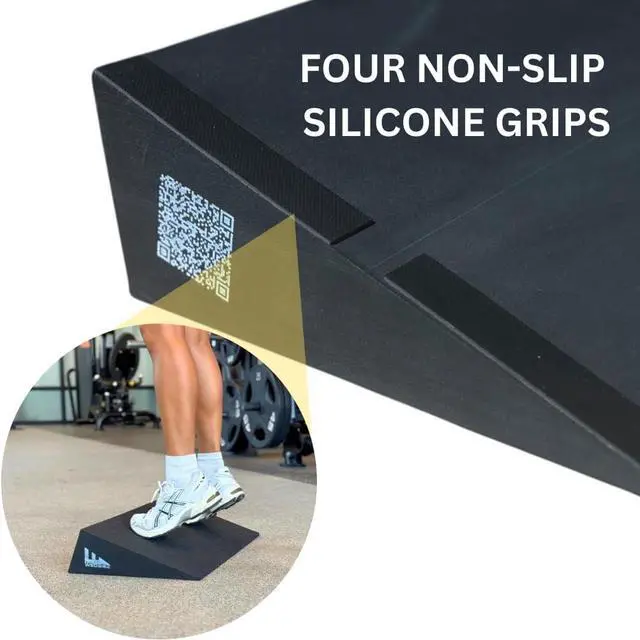 Alt view image 3 of 6 - SquatWedgiez 20 Degree Slant Board for Knees Over Toes Training, Heel Elevated Squats,1000 Pound Weight Capacity, Anti-Slip Squat Wedge for ATG Split Squats, & Calf Stretching