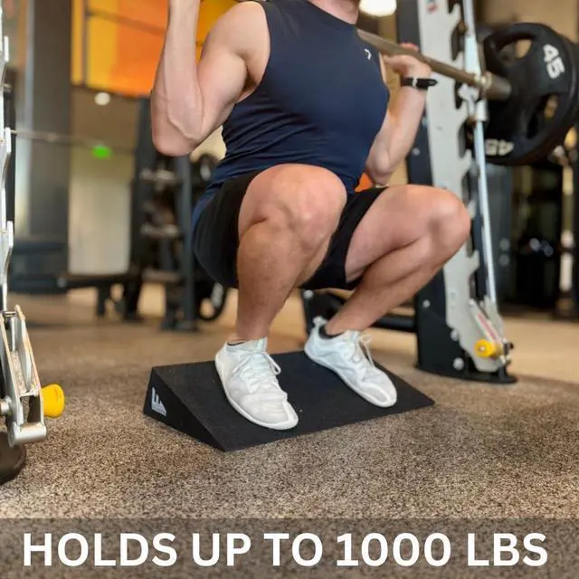 Alt view image 4 of 6 - SquatWedgiez 20 Degree Slant Board for Knees Over Toes Training, Heel Elevated Squats,1000 Pound Weight Capacity, Anti-Slip Squat Wedge for ATG Split Squats, & Calf Stretching