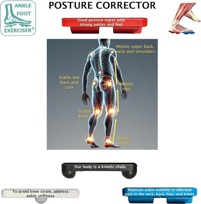 Alt view image 6 of 7 - Ankle Foot Exerciser® Ankle Strengthener for ankle sprain relief, Foot Strengthener for plantar fasciitis; Ankle mobility, Posture corrector, Pilates board for home