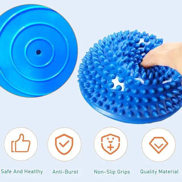 Alt view image 3 of 7 - 2PCS Hedgehog Balance Pods, Pimples Pilates Ball, Half Spiky Fitness Domes for Kids Adults Sports, Foot Massage, Stability Training, Muscle Balancing Therapy, Motor Skills Yoga Gymnastics Exercise