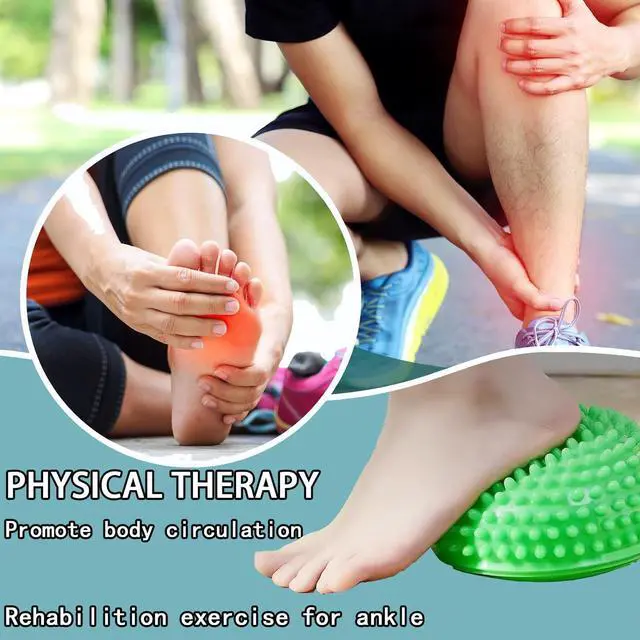 Alt view image 5 of 7 - 2PCS Hedgehog Balance Pods, Pimples Pilates Ball, Half Spiky Fitness Domes for Kids Adults Sports, Foot Massage, Stability Training, Muscle Balancing Therapy, Motor Skills Yoga Gymnastics Exercise