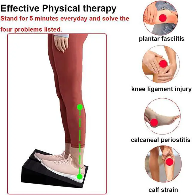 Alt view image 4 of 7 - Squat Wedge Block Non-Slip Slant Board Calf Stretcher, 2pcs Ankle Knee Leg Stretcher, Heavy Duty Incline Ramp for Heel Elevated Squat, ATG Split Squat, deadlift, Lunge, Yoga, Pilates, Physical Therapy