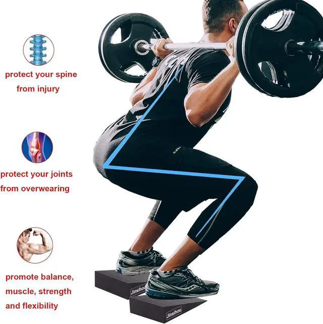 Alt view image 5 of 7 - Squat Wedge Block Non-Slip Slant Board Calf Stretcher, 2pcs Ankle Knee Leg Stretcher, Heavy Duty Incline Ramp for Heel Elevated Squat, ATG Split Squat, deadlift, Lunge, Yoga, Pilates, Physical Therapy