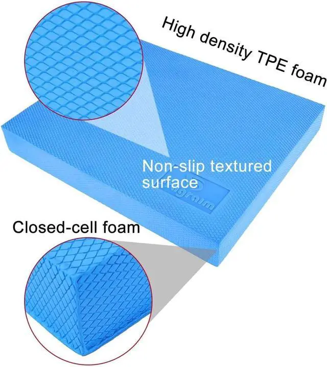 Alt view image 3 of 7 - Balance Pad, Non-Slip Foam Mat & Ankles Knee Pad Cushion for Physical Therapy, Rehabilitation, Core Balance and Strength Stability Training, Yoga & Fitness, 15.7 x 13 x 2 Inch
