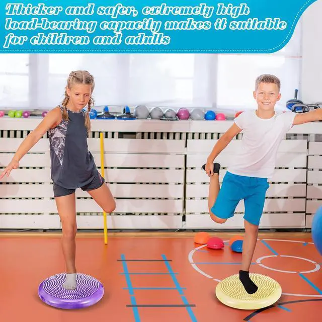 Alt view image 6 of 7 - Libima 4 Pcs Wiggle Seat for Sensory Kids Inflated Wobble Cushion Sensory Seat Cloud Design Flexible Seating for Classroom Elementary Balance Disc with Pump for Kids Adult Pet Training