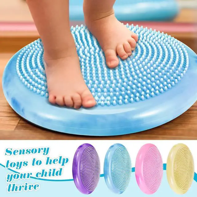Alt view image 7 of 7 - Libima 4 Pcs Wiggle Seat for Sensory Kids Inflated Wobble Cushion Sensory Seat Cloud Design Flexible Seating for Classroom Elementary Balance Disc with Pump for Kids Adult Pet Training