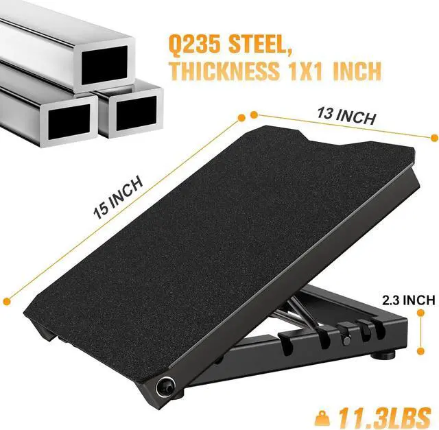 Alt view image 2 of 6 - Steel Slant Board Calf Stretcher for Squat 600lbs Weight Capacity Adjustable Incline Balance Board for Relieving Plantar Fasciitis Achilles Tendonitis Muscle Injuries Home Gym or Commercial