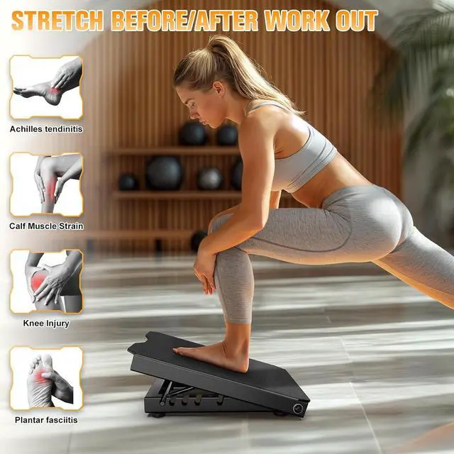 Alt view image 5 of 6 - Steel Slant Board Calf Stretcher for Squat 600lbs Weight Capacity Adjustable Incline Balance Board for Relieving Plantar Fasciitis Achilles Tendonitis Muscle Injuries Home Gym or Commercial