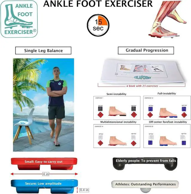 Alt view image 2 of 7 - Ankle Foot Exerciser® Ankle Strengthener for ankle sprain relief, Foot Strengthener for plantar fasciitis; Ankle mobility, Posture corrector, Pilates board for home