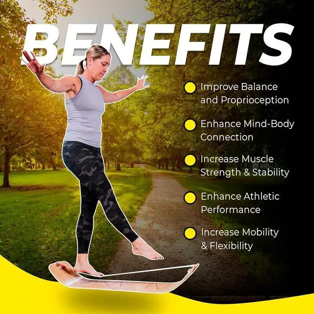 Alt view image 4 of 7 - GIBBON GiBoard Balance Board for Adults & Kids - Slackline Workout Equipment Home Gym Training - Wooden Wobble Board Balance Trainer - Standing Desk Exercise - Yoga, Agility, Pilates, Core, Snowboard