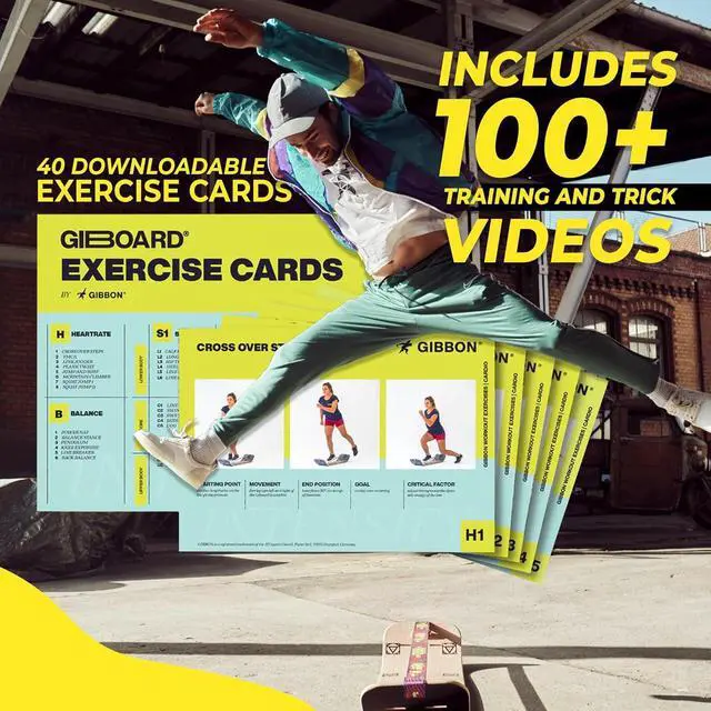 Alt view image 7 of 7 - GIBBON GiBoard Balance Board for Adults & Kids - Slackline Workout Equipment Home Gym Training - Wooden Wobble Board Balance Trainer - Standing Desk Exercise - Yoga, Agility, Pilates, Core, Snowboard