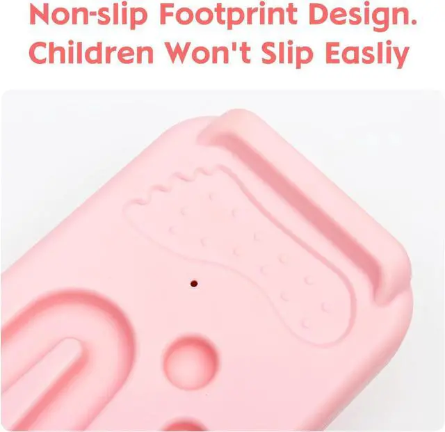 Alt view image 5 of 7 - Kids Rocking Seesaw Balance Board with 5 Wooden Balls Sensory Training Rocking Board Balance Training Equipment Children Indoor Outdoor Activity Toy (Pink)