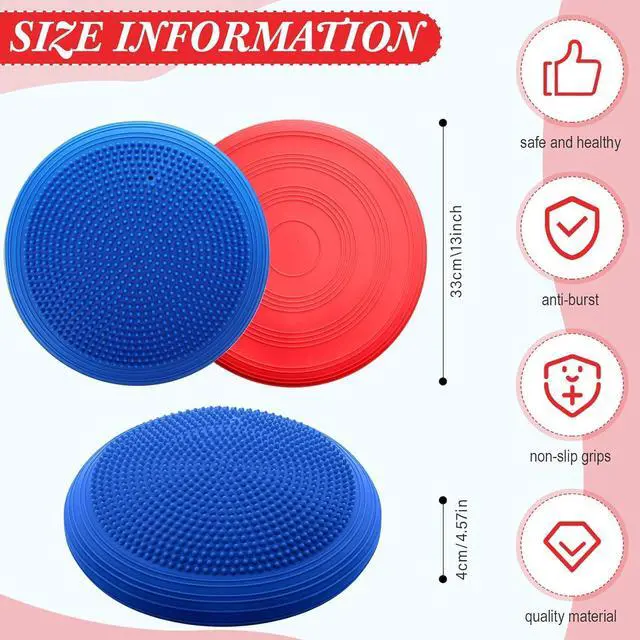 Alt view image 2 of 7 - Libima 8 Pcs Wiggle Seat for Sensory Kids Inflated Wobble Cushion Sensory Seat Flexible Seating for Classroom, Balance Disc with Needle Pump Wobble Cushion for Kids Children