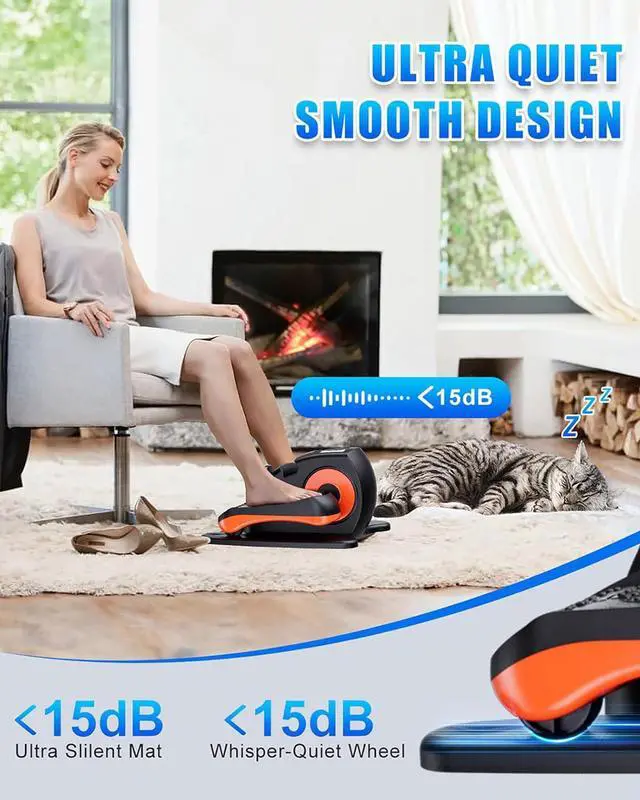 Alt view image 5 of 7 - Under Desk Elliptical Machine, Electric Ellipse Leg Exerciser as Seen on Tv for Seniors with 12 Adjustable, Quiet Portable Elliptical Machine, Seated Pedal Exerciser with Remote Control