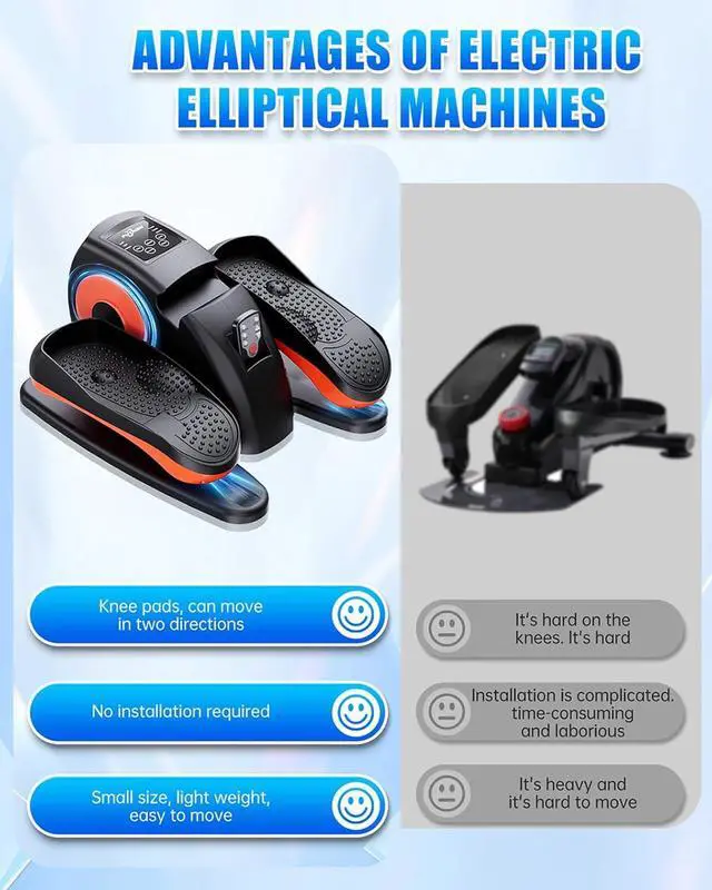 Alt view image 6 of 7 - Under Desk Elliptical Machine, Electric Ellipse Leg Exerciser as Seen on Tv for Seniors with 12 Adjustable, Quiet Portable Elliptical Machine, Seated Pedal Exerciser with Remote Control