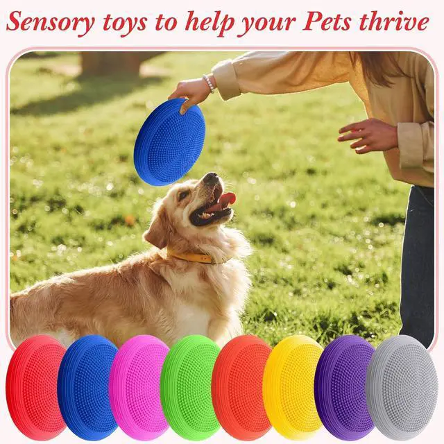 Alt view image 7 of 7 - Libima 8 Pcs Wiggle Seat for Sensory Kids Inflated Wobble Cushion Sensory Seat Flexible Seating for Classroom, Balance Disc with Needle Pump Wobble Cushion for Kids Children