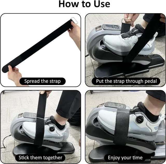 Alt view image 4 of 6 - 4 Pcs Ellipse Leg Exerciser Machine Pedal Straps, Suitable for Under Desk Elliptical Peddler Foot & Leg Pedal Exercixer for Seniors Fitness Home Sports Accessories