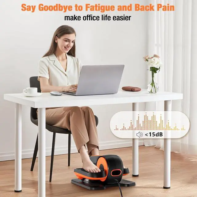Alt view image 4 of 7 - Under Desk Elliptical Exercise Machine, Ellipse Leg Exerciser as Seen on TV with Remote, 15 Adjustable Speed, Portable Leg Exerciser While Sitting for Seniors, Quiet Elliptical Machine for Home Office