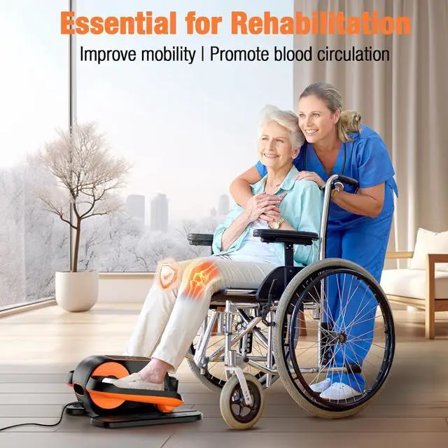 Alt view image 5 of 7 - Under Desk Elliptical Exercise Machine, Ellipse Leg Exerciser as Seen on TV with Remote, 15 Adjustable Speed, Portable Leg Exerciser While Sitting for Seniors, Quiet Elliptical Machine for Home Office