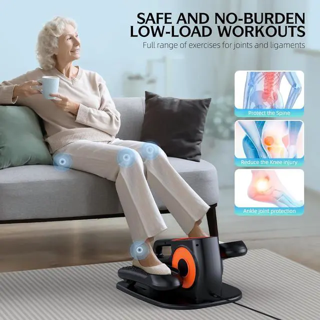 Alt view image 5 of 7 - Under Desk Elliptical, Ellipse Leg Exerciser While Sitting for Seniors, Quiet Portable Electric Seated Pedal Exerciser with Remote Control and 12 Adjustable Speeds for Home Office