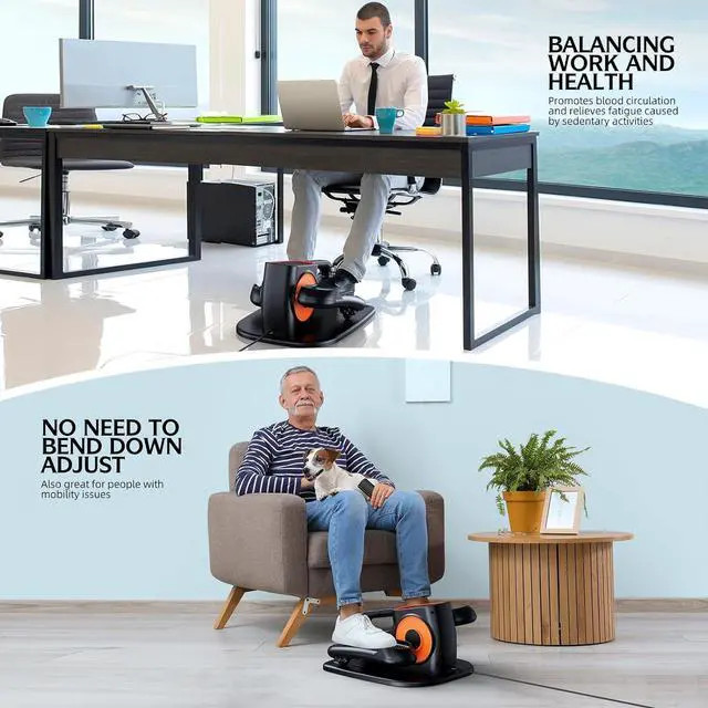 Alt view image 6 of 7 - Under Desk Elliptical, Ellipse Leg Exerciser While Sitting for Seniors, Quiet Portable Electric Seated Pedal Exerciser with Remote Control and 12 Adjustable Speeds for Home Office