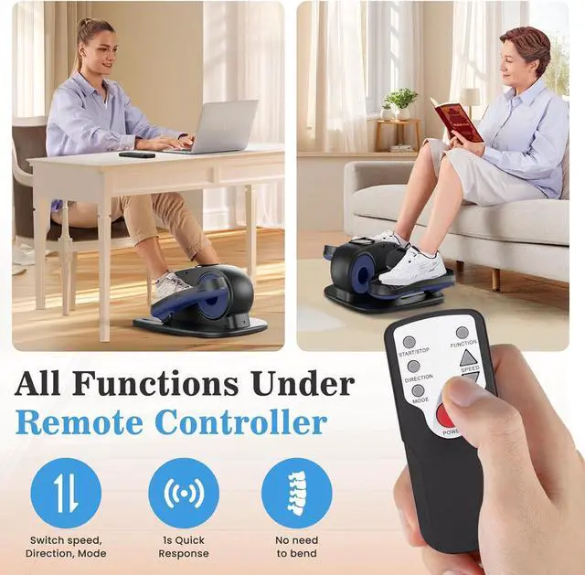 Alt view image 3 of 7 - Under Desk Elliptical Machine, Ellipse Leg Exerciser as Seen on TV for Seniors with Remote Control & 12 Adjustable Speeds, Elliptical Machine for Home