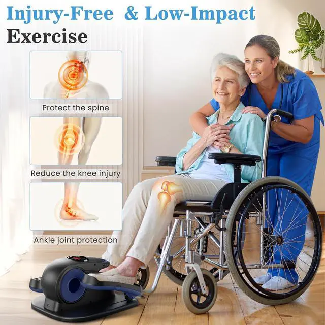 Alt view image 5 of 7 - Under Desk Elliptical Machine, Ellipse Leg Exerciser as Seen on TV for Seniors with Remote Control & 12 Adjustable Speeds, Elliptical Machine for Home