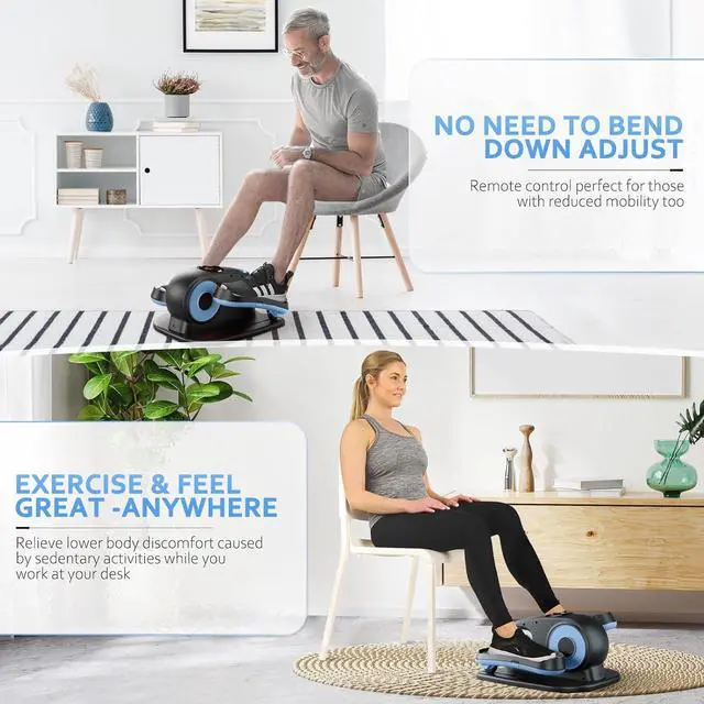 Alt view image 6 of 7 - Under Desk Elliptical Machine, Ellipse Leg Exerciser as Seen on TV for Seniors with Remote Control & 12 Adjustable Speeds, Elliptical Machine for Home