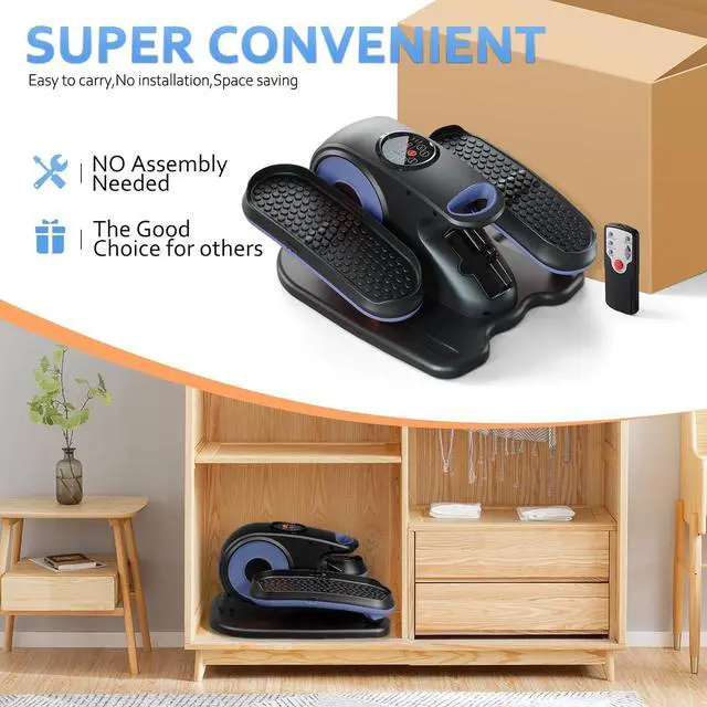 Alt view image 7 of 7 - Under Desk Elliptical Machine, Ellipse Leg Exerciser as Seen on TV for Seniors with Remote Control & 12 Adjustable Speeds, Elliptical Machine for Home