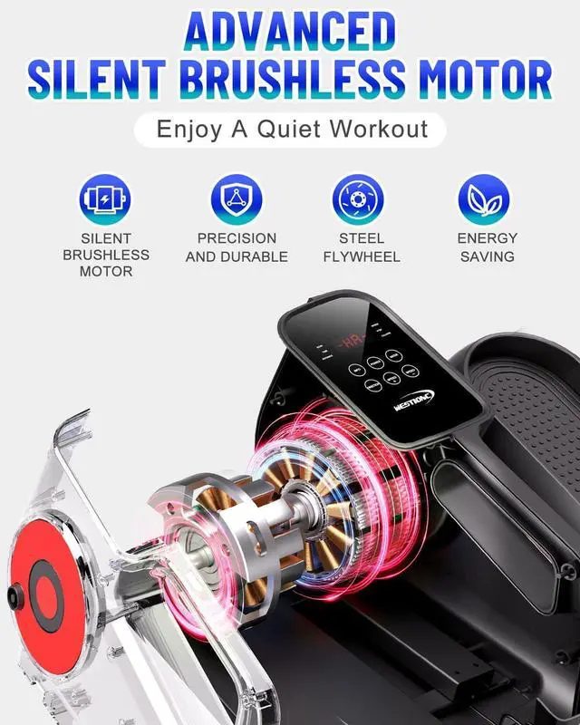 Alt view image 2 of 7 - Under Desk Elliptical Machine, Ellipse Leg Exerciser Electric as Seen on TV for Seniors with Remote Control & 10 Adjustable Speeds,Quiet & Portable Mini Seated Pedal Exerciser
