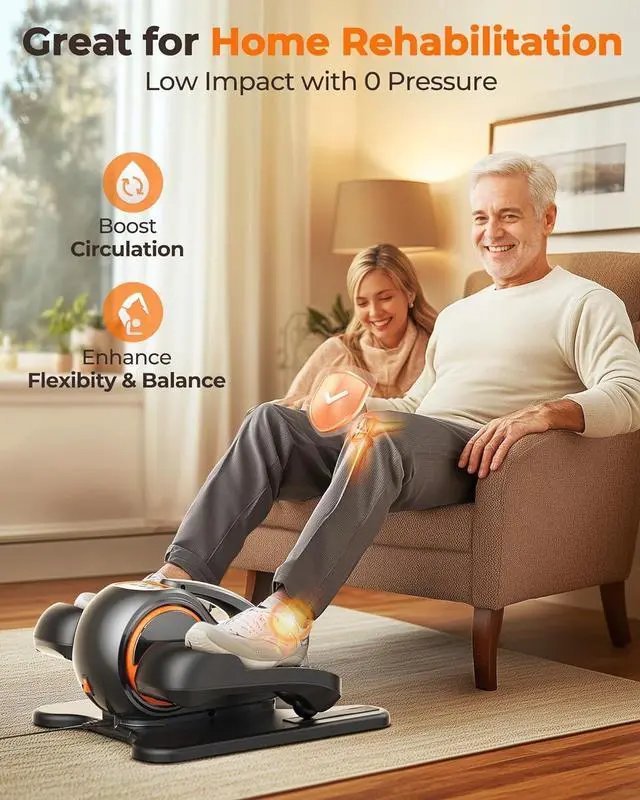 Alt view image 4 of 7 - YOSUDA Under Desk Elliptical with 10 Level Resistances, Motorized Ellipse Leg Exerciser for Seniors Fully Assembled, Seated Pedal Exerciser with Remote Control & Non-Slip Pedals