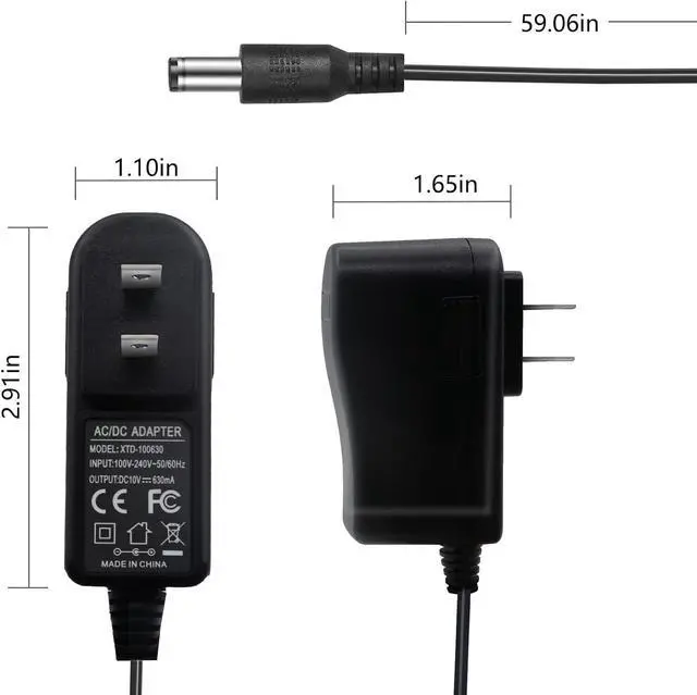 Alt view image 5 of 7 - Power Cord for ProForm Elliptical Smart Strider 390 395 475 510 E, 480 490 500 600 LE, 400 700 510 EX, Cardio Cross Trainer Exercise Bike Charger Cable Cord