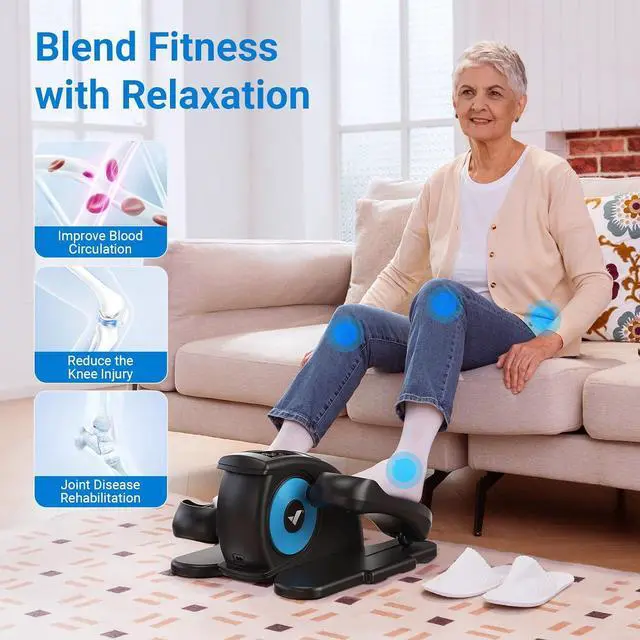 Alt view image 4 of 7 - MERACH Under Desk Elliptical Machine, Ellipse Leg Exerciser As Seen On TV for Seniors Adults Fully Assembled, Elliptical Exercise Machine Portable&Quiet Electric Pedal with Remote Control&12 Auto mode