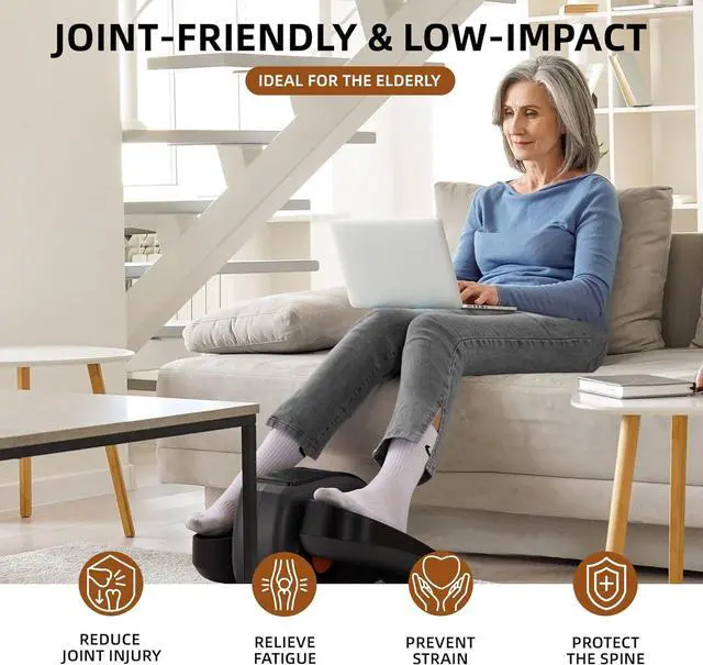 Alt view image 2 of 7 - Under Desk Elliptical Machine, Seated Ellipse Leg Exerciser As Seen on TV, Portable Electric Pedal Exerciser for Seniors While Sitting with Remote Control, 10 Adjustable Speeds