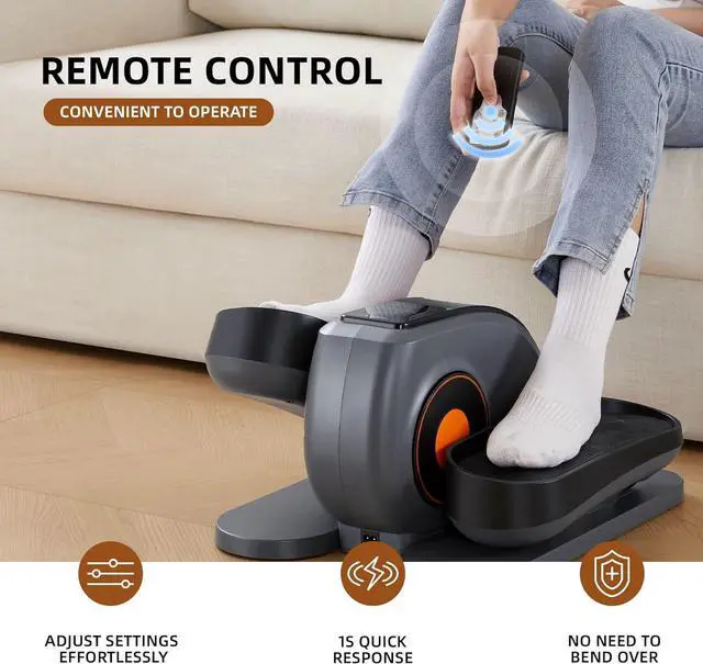 Alt view image 5 of 7 - Under Desk Elliptical Machine, Seated Ellipse Leg Exerciser As Seen on TV, Portable Electric Pedal Exerciser for Seniors While Sitting with Remote Control, 10 Adjustable Speeds