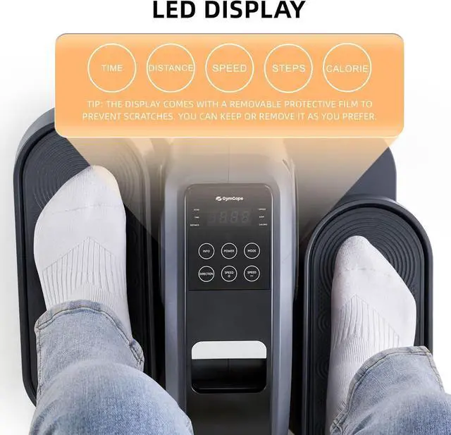 Alt view image 7 of 7 - Under Desk Elliptical Machine, Seated Ellipse Leg Exerciser As Seen on TV, Portable Electric Pedal Exerciser for Seniors While Sitting with Remote Control, 10 Adjustable Speeds