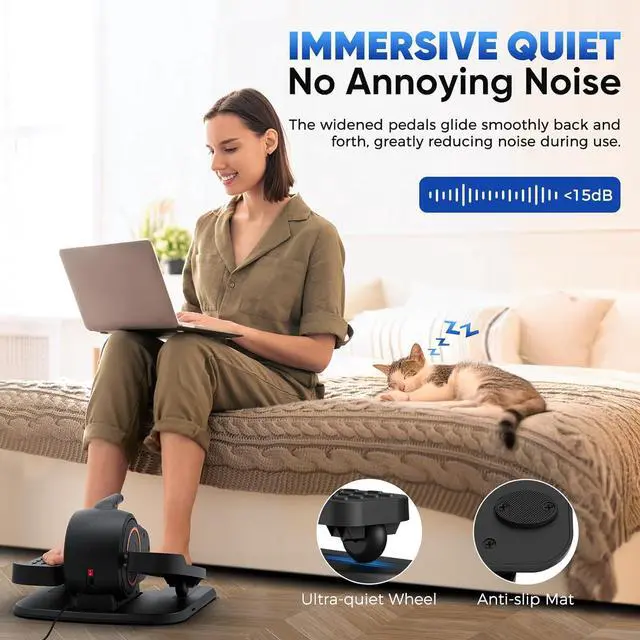 Alt view image 3 of 7 - Under Desk Elliptical Machine, Electric Ellipse Leg Exerciser as Seen on TV for Seniors with Remote Control & 10 Leve Speeds, Fully Assembled, Quiet & Portable Seated Pedal Exerciser for Home Office