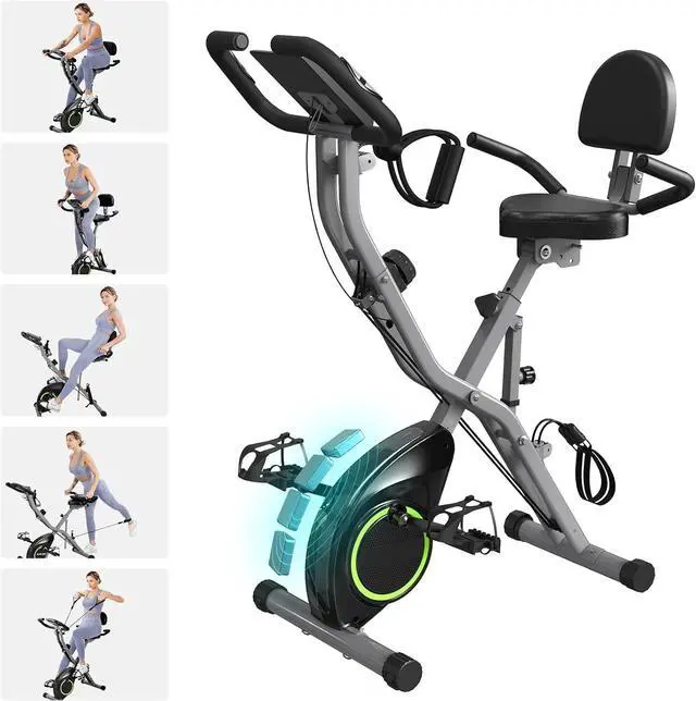 Main image of Foldable Exercise Bike Stationary Bikes for Home, 5 IN 1 Indoor Workout Bike, Cycling Bike with 16-Level Quiet Magnetic Resistance, 6.6 LBS Flywheel and 300LBS Capacity, 2025 Designed 817 X-bike