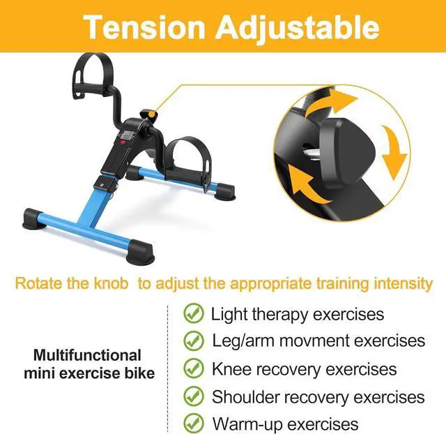 Alt view image 6 of 7 - Folding Exercise Bike Pedal Exerciser Portable Desk Bike with LCD Display for Arms and Legs Workout