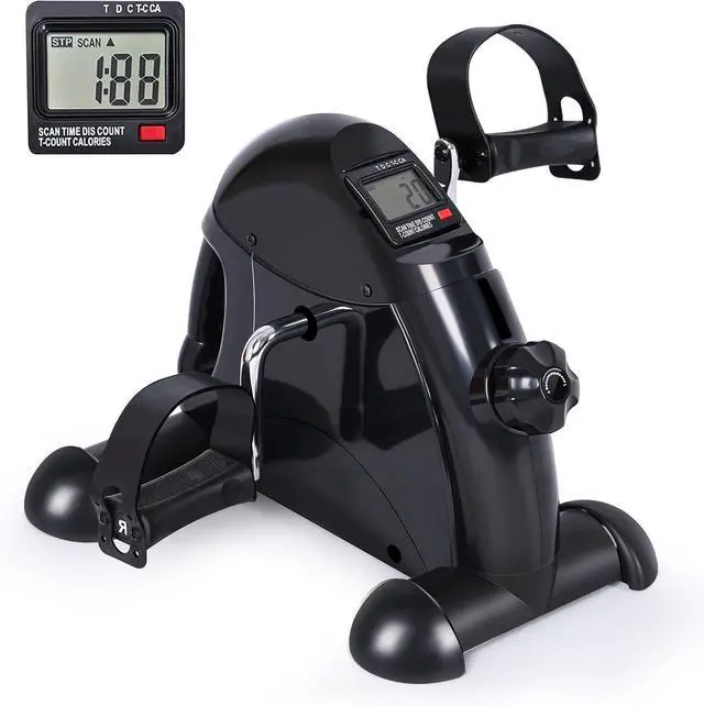 Main image of FEIERDUN Mini Exercise Bike, Under Desk Bike Pedal Exerciser Portable Foot Cycle Arm & Leg Peddler Machine with LCD Screen Displays