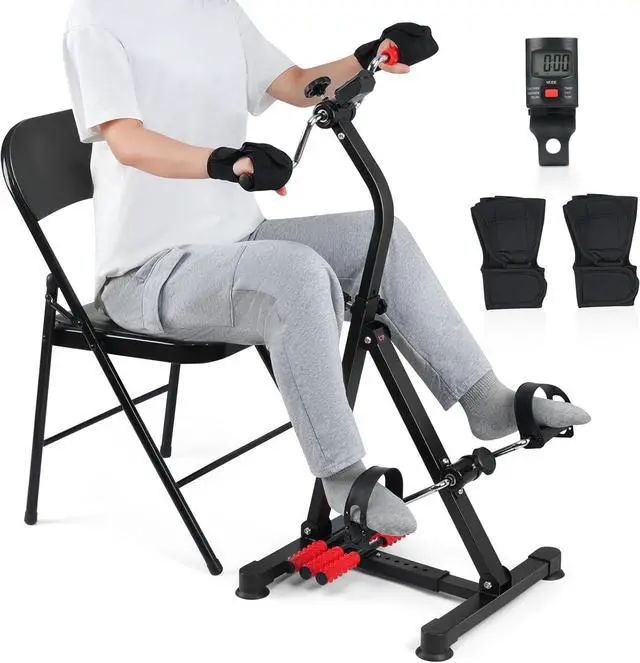 Main image of Adjustable Pedal Exerciser Bike for Seniors - Hand Arm Leg and Knee Therapy, Stroke Recovery, Portable Fitness Equipment for Total Body Workout - Great Gift for Elderly Rehab