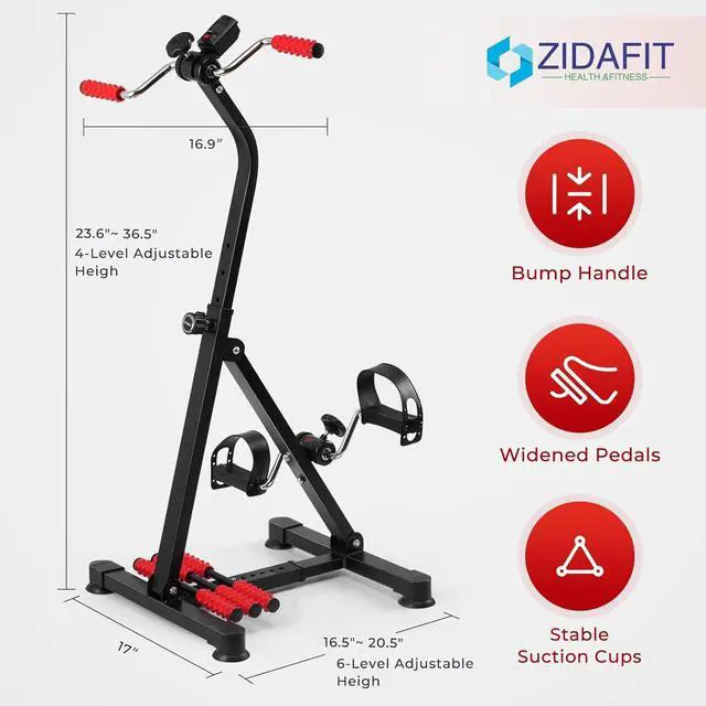 Alt view image 2 of 7 - Adjustable Pedal Exerciser Bike for Seniors - Hand Arm Leg and Knee Therapy, Stroke Recovery, Portable Fitness Equipment for Total Body Workout - Great Gift for Elderly Rehab