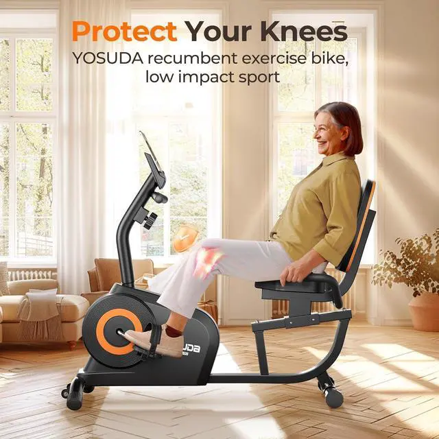 Alt view image 2 of 7 - YOSUDA Recumbent Exercise Bike for Adults Seniors with Quick Adjust Seat, 350LB Capacity & 16-level Resistance