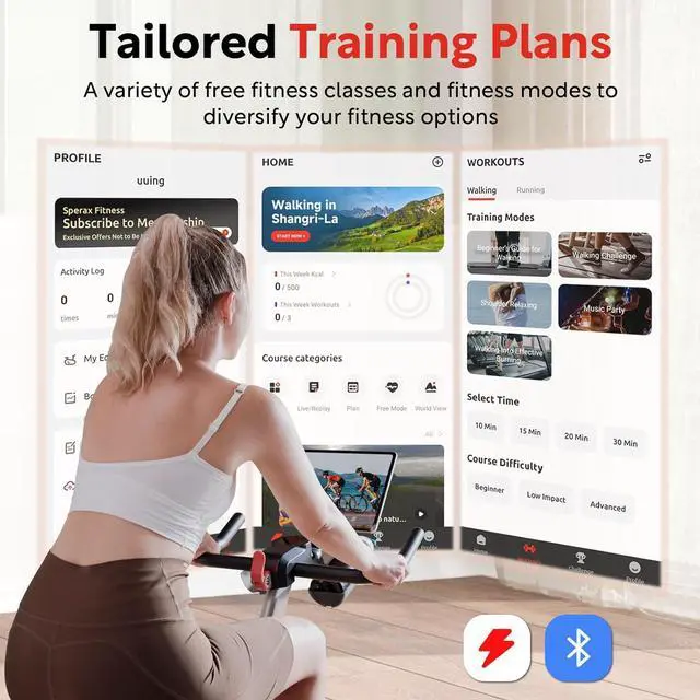 Alt view image 3 of 7 - Sperax Exercise Bike, Magnetic Stationary Bike for Home, Indoor Cycling Bike with Exclusive APP, Comfortable Seat Cushion