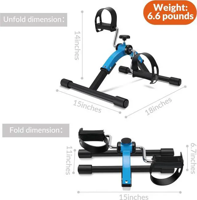 Alt view image 7 of 7 - Pedal Exerciser Mini Exercise Bike for Leg and Arm Cycling Exercisce Foldable Pedaller