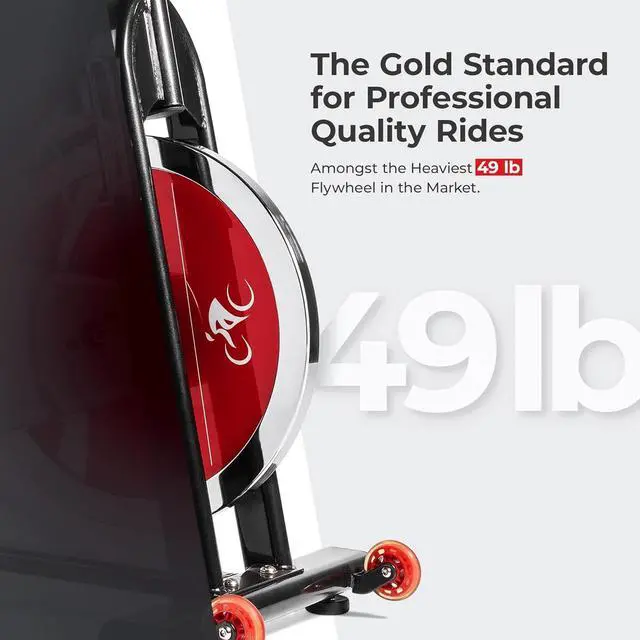 Alt view image 3 of 7 - Sunny Health & Fitness Indoor Stationary Exercise Bike, 4-Way Adjustable Seat for Cycling Cardio workout at Home, Optional 49 LB Flywheel, Heavy-Duty & Free SunnyFit App Bluetooth Connect