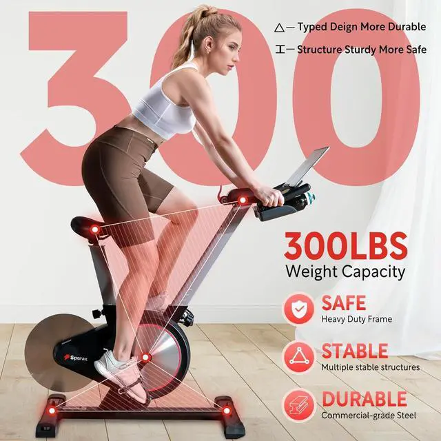 Alt view image 4 of 7 - Sperax Exercise Bike, Magnetic Stationary Bike for Home, Indoor Cycling Bike with Exclusive APP, Comfortable Seat Cushion