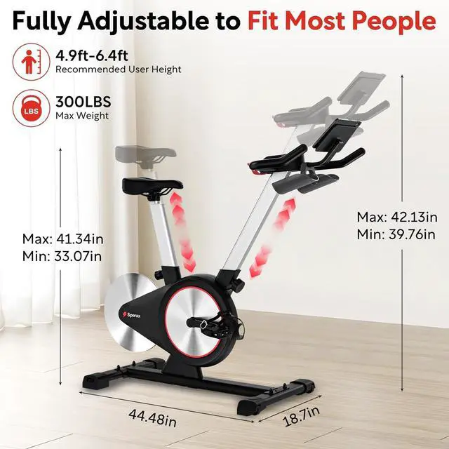 Alt view image 7 of 7 - Sperax Exercise Bike, Magnetic Stationary Bike for Home, Indoor Cycling Bike with Exclusive APP, Comfortable Seat Cushion