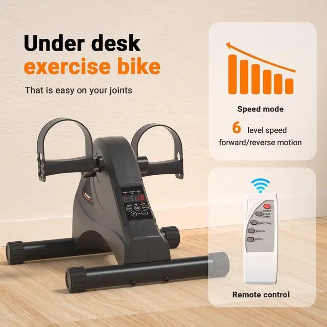 Alt view image 2 of 6 - TODO Motorized Pedal Exerciser Mini Exercise Bikes, Under Desk Bike Peddler Exerciser for Seniors Rehab and Arm Leg Physical Therapy